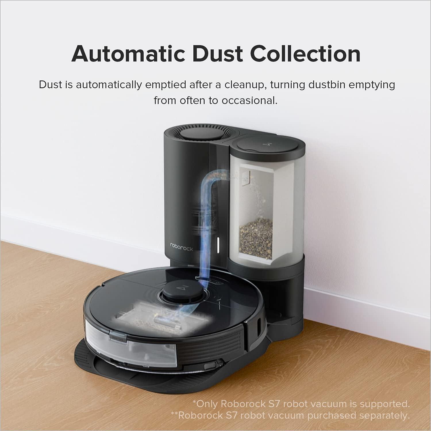 image:imageroborock S7MaxV Robot Vacuum Automatic Dust Collection 3L Dust Bag Holds up to 60 Days of Dust