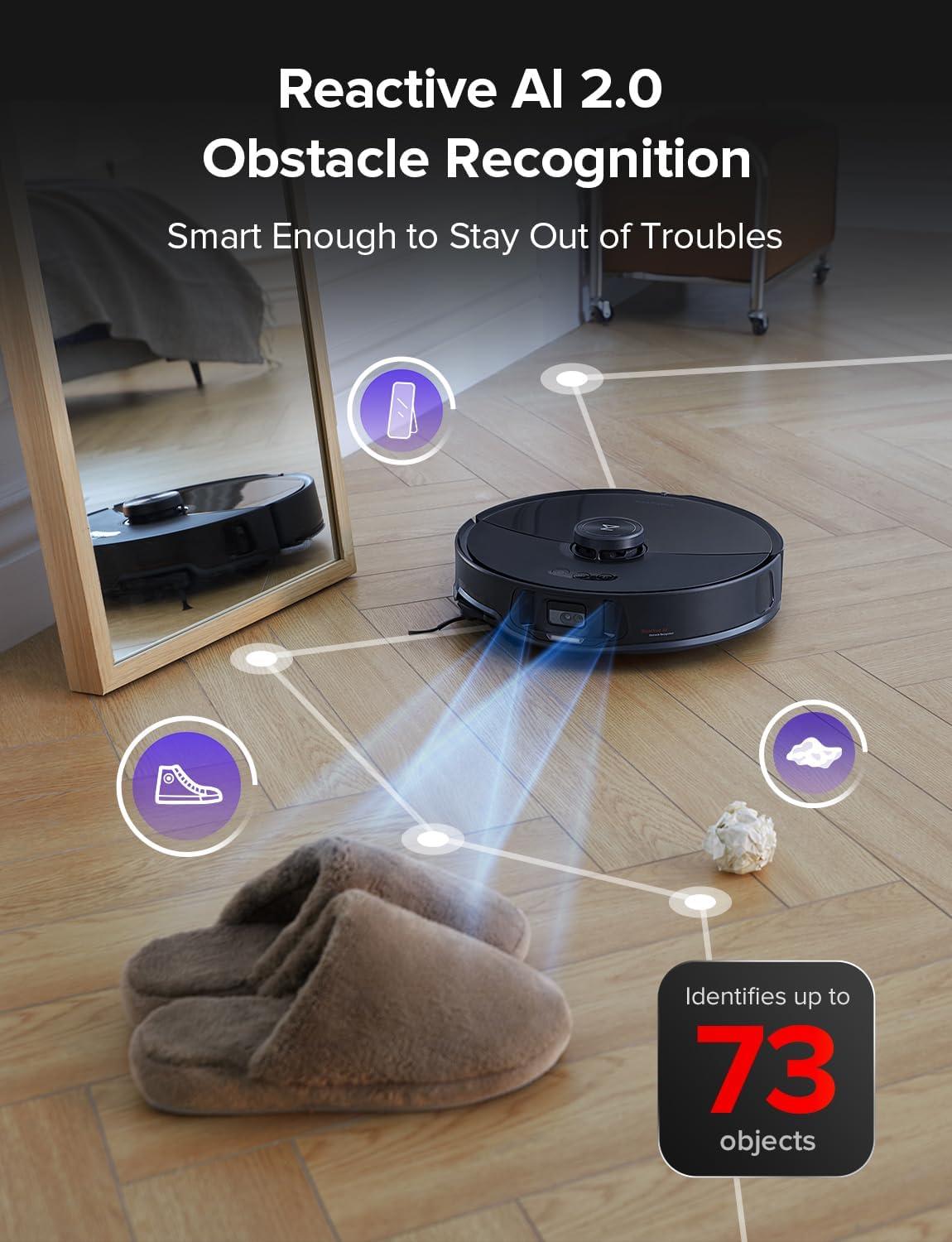 image:imageroborock S8 MaxV Ultra Robot Vacuum amp Sonic Mop 10000 Pa Suction Corner to Edge Deep Cleaning Hot Air SelfDrying Auto Empty amp Refill Detergent Dispenser Obstacle Avoidance Black RenewedS8 MaxV UltraBlack