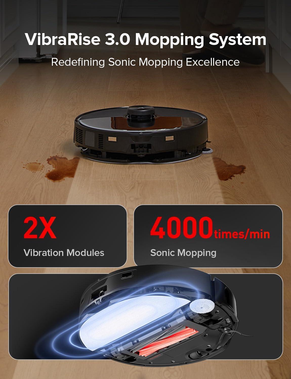 image:imageroborock S8 MaxV Ultra Robot Vacuum amp Sonic Mop 10000 Pa Suction Corner to Edge Deep Cleaning Hot Air SelfDrying Auto Empty amp Refill Detergent Dispenser Obstacle Avoidance Black RenewedS8 MaxV UltraBlack