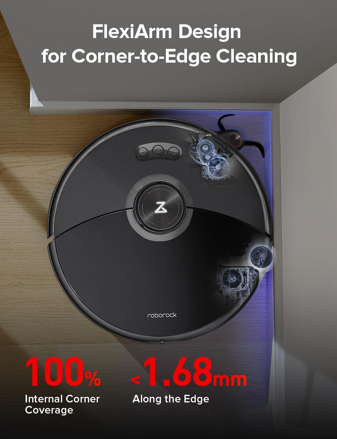 image:imageroborock S8 MaxV Ultra Robot Vacuum amp Sonic Mop 10000 Pa Suction Corner to Edge Deep Cleaning Hot Air SelfDrying Auto Empty amp Refill Detergent Dispenser Obstacle Avoidance Black RenewedS8 MaxV UltraBlack