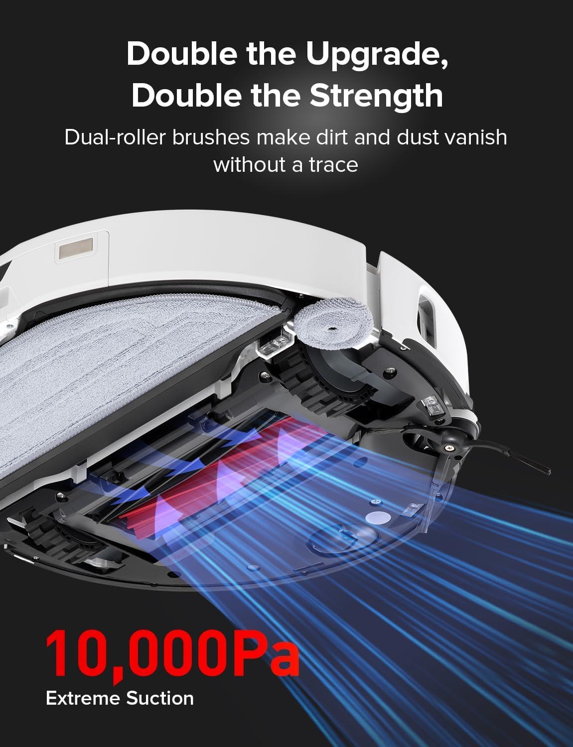 image:imageroborock S8 MaxV Ultra Robot Vacuum amp Sonic Mop 10000 Pa Suction Corner to Edge Deep Cleaning Hot Air SelfDrying Auto Empty amp Refill Detergent Dispenser Obstacle Avoidance Black RenewedS8 MaxV UltraWhite
