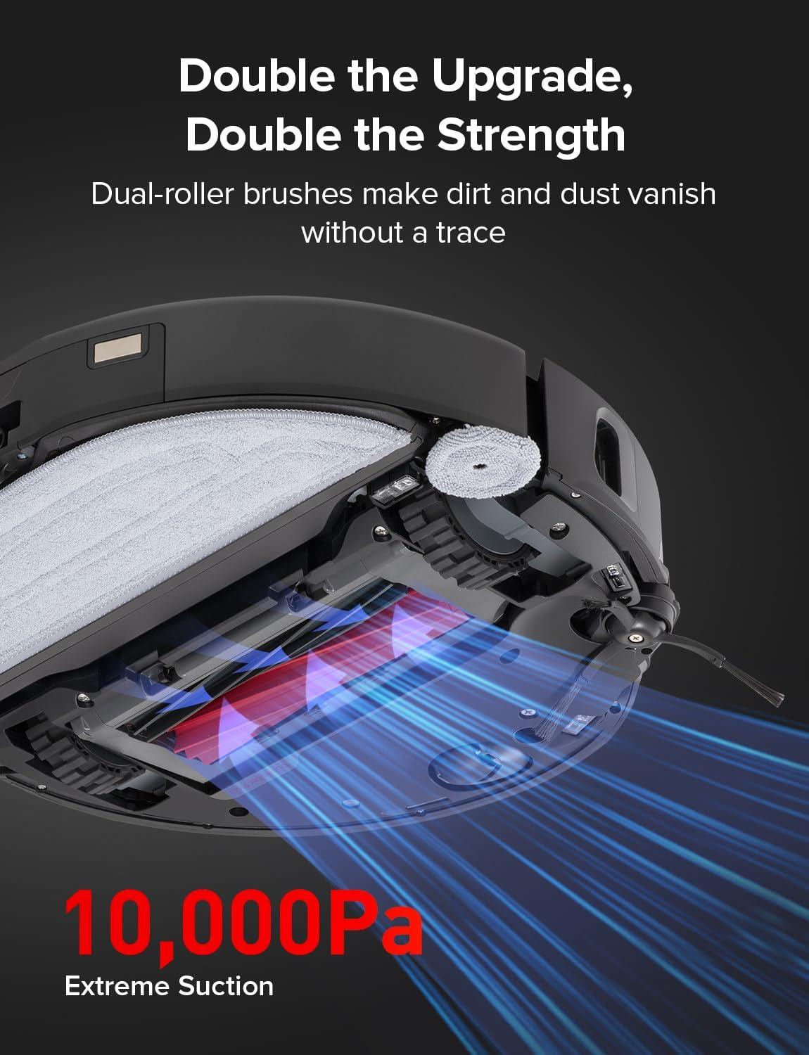 image:imageroborock S8 MaxV Ultra Robot Vacuum amp Sonic Mop 10000 Pa Suction Corner to Edge Deep Cleaning Hot Air SelfDrying Auto Empty amp Refill Detergent Dispenser Obstacle Avoidance Black RenewedS8 MaxV UltraBlack