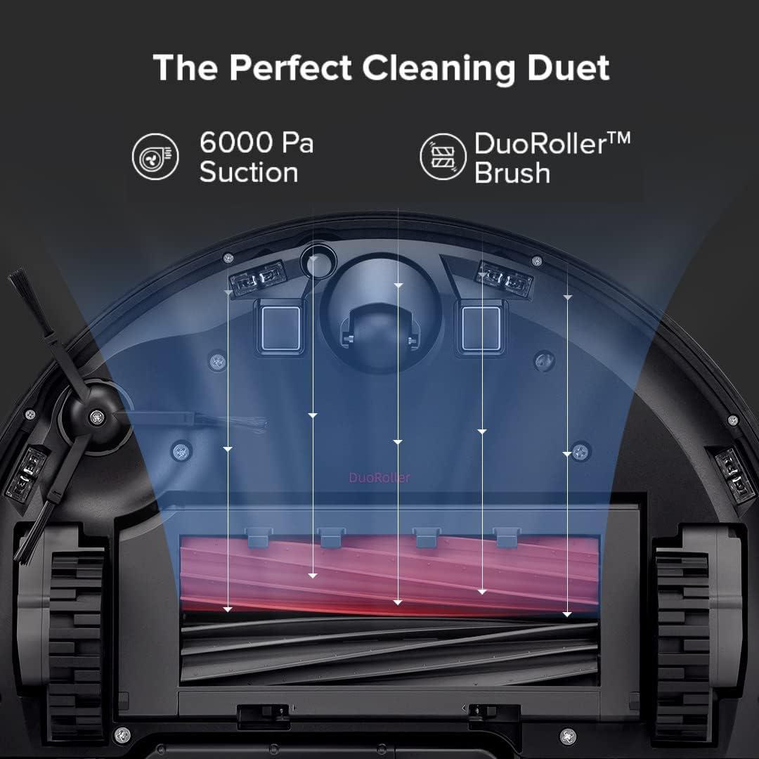 image:imageroborock S8 Robot Vacuum Sonic Mop with SelfEmpty Dock Stores up to 60Days of Dust Auto Lifting Mop Ultrasonic Carpet Detection 6000Pa Suction White RenewedS80