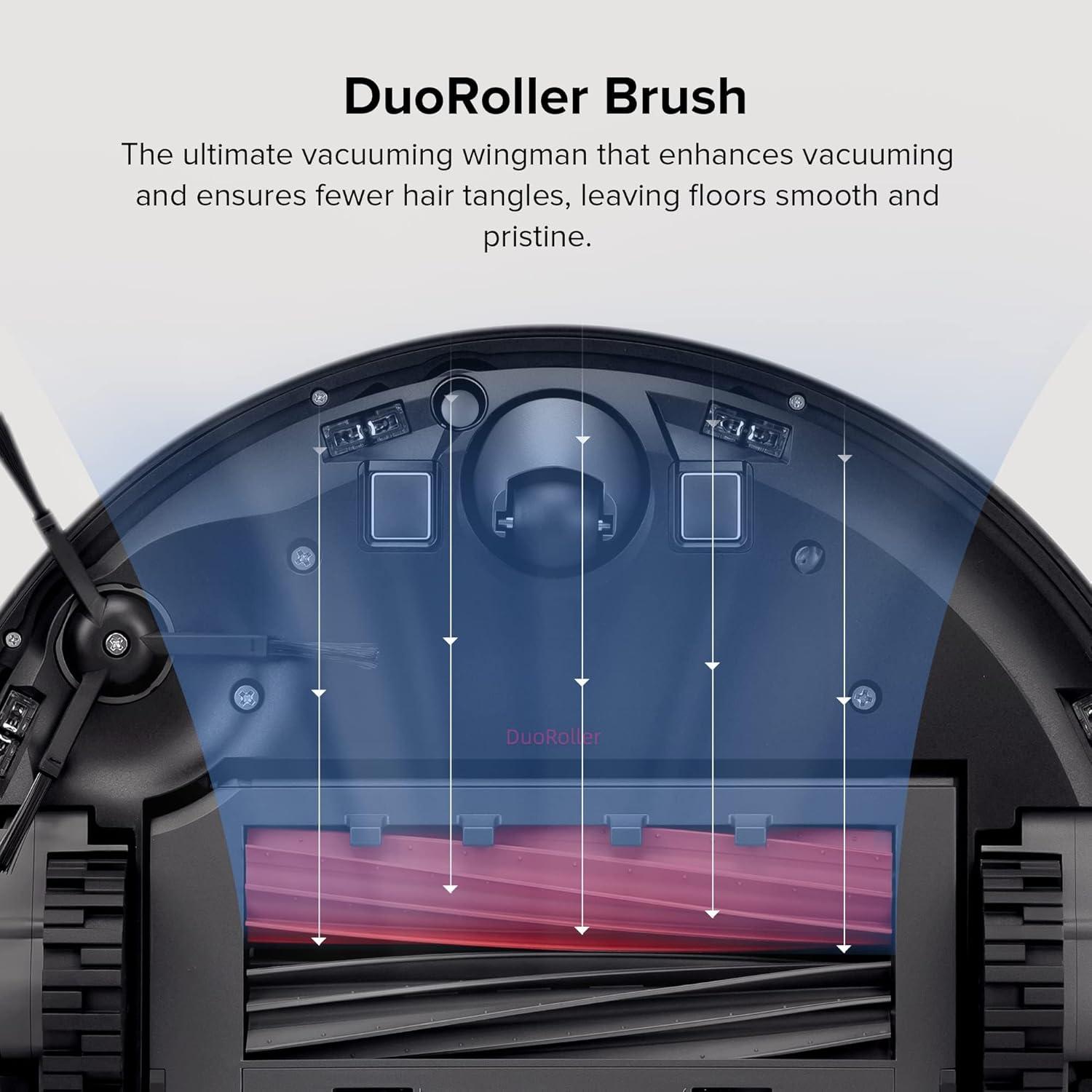 image:imageroborock S8 Robot Vacuum and Mop Cleaner DuoRoller Brush 6000Pa Suction ReactiveAI 20 Obstacle Avoidance Sonic Mopping Auto Lifting Mop Works with Alexa Perfect for Pet Hair White Renewed