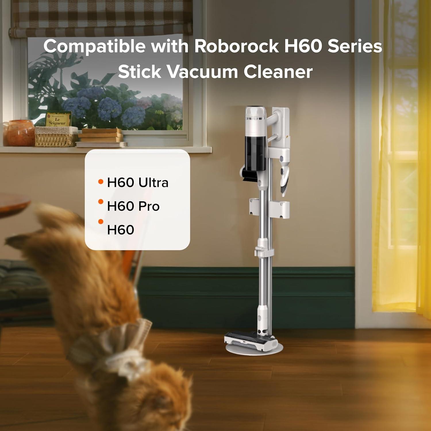 image:imageroborock Vacuum Cleaner Floor Stand for H60 H60 Pro and H60 Ultra Cordless Stick Vacuum Cleaner for Home and Pet Hair AntiTangle Brush LED Dust Detection White
