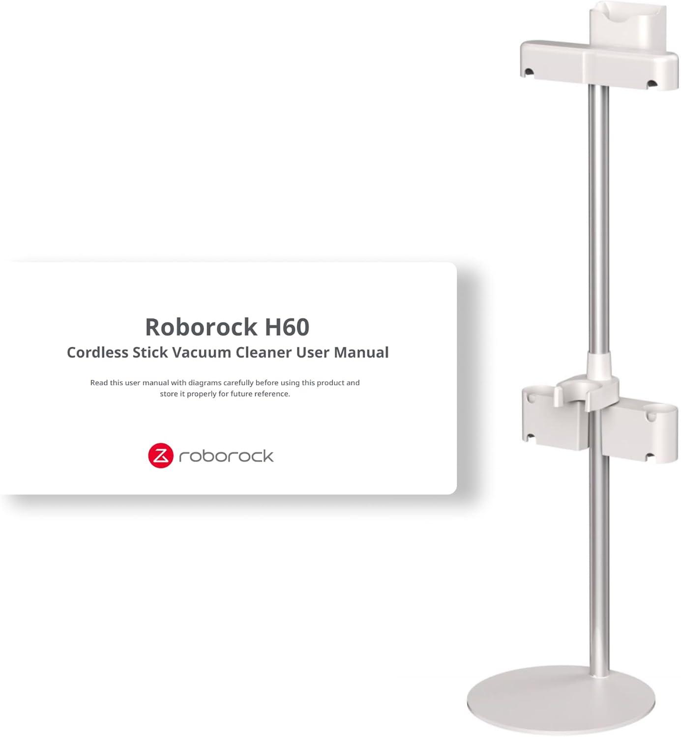 image:imageroborock Vacuum Cleaner Floor Stand for H60 H60 Pro and H60 Ultra Cordless Stick Vacuum Cleaner for Home and Pet Hair AntiTangle Brush LED Dust Detection White
