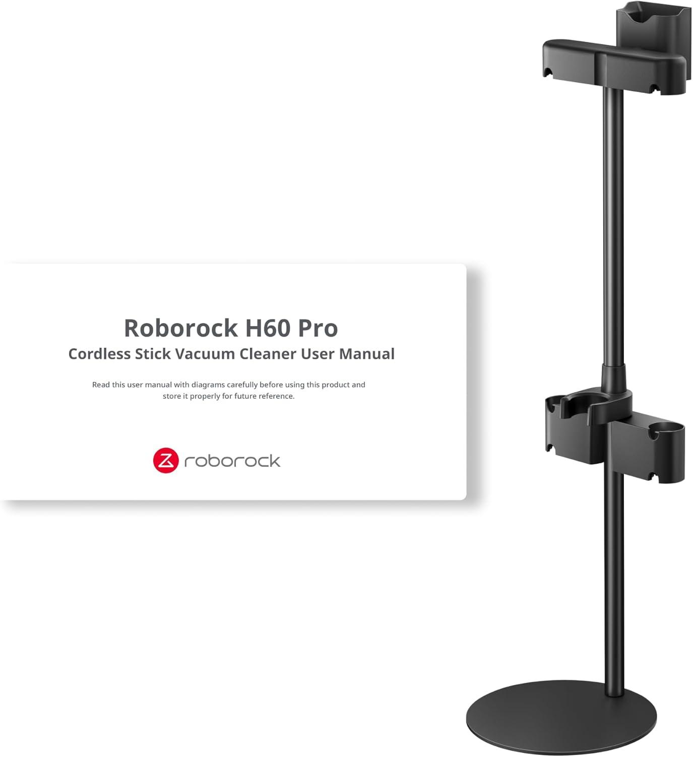 image:imageroborock Vacuum Cleaner Floor Stand for H60 H60 Pro and H60 Ultra Cordless Stick Vacuum Cleaner for Home and Pet Hair AntiTangle Brush LED Dust Detection Black