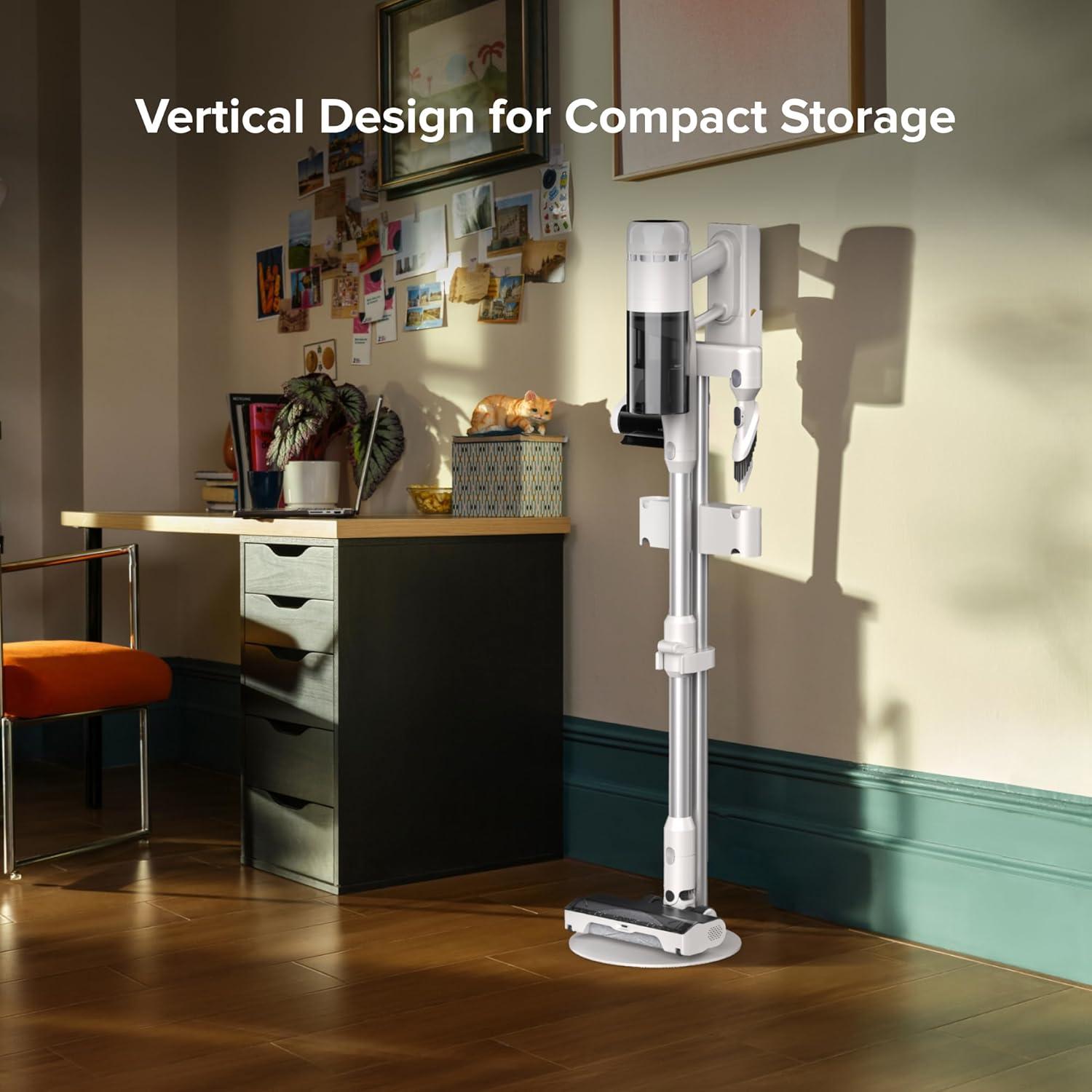image:imageroborock Vacuum Cleaner Floor Stand for H60 H60 Pro and H60 Ultra Cordless Stick Vacuum Cleaner for Home and Pet Hair AntiTangle Brush LED Dust Detection White