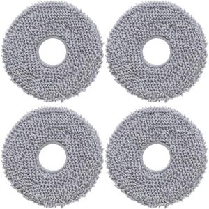 roborock 4 Pack Microfiber Mop Cloths for QV 35A/QV 35S/QR 5T7/QR 598/QR 798/QR T78/Qrevo L/QV 798/QX Revo Plus/QR5980/QR7980/QR7985 Robot Vacuum Cleaner, Mop Pad Replacement Accessories(Spinning Mop)