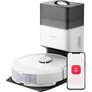 roborock Q8 Max+ Robot Vacuum and Mop, Self-Emptying, Reactive Tech Obstacle Avoidance, 5500 Pa Suction, White (Renewed)(White)