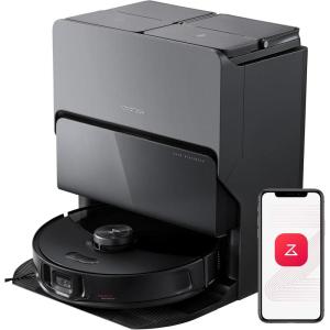 roborock S8 MaxV Ultra Robot Vacuum & Sonic Mop, 10000 Pa Suction, Corner to Edge Deep Cleaning, Hot Air Self-Drying, Auto Empty & Refill, Detergent Dispenser, Obstacle Avoidance, Black (Renewed)(S8 MaxV Ultra(Black))