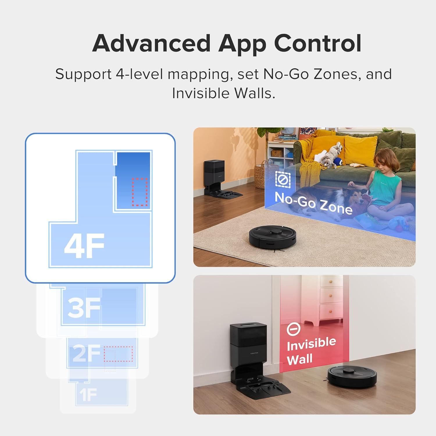 image:imageroborock Q5 Robot Vacuum with SelfEmpty Dock HandsFree Cleaning for up to 7 Weeks 2700Pa Max Suction 180mins Max RunTime Compatible with Alexa Perfect for Hard Floors Carpets and Pet Hair