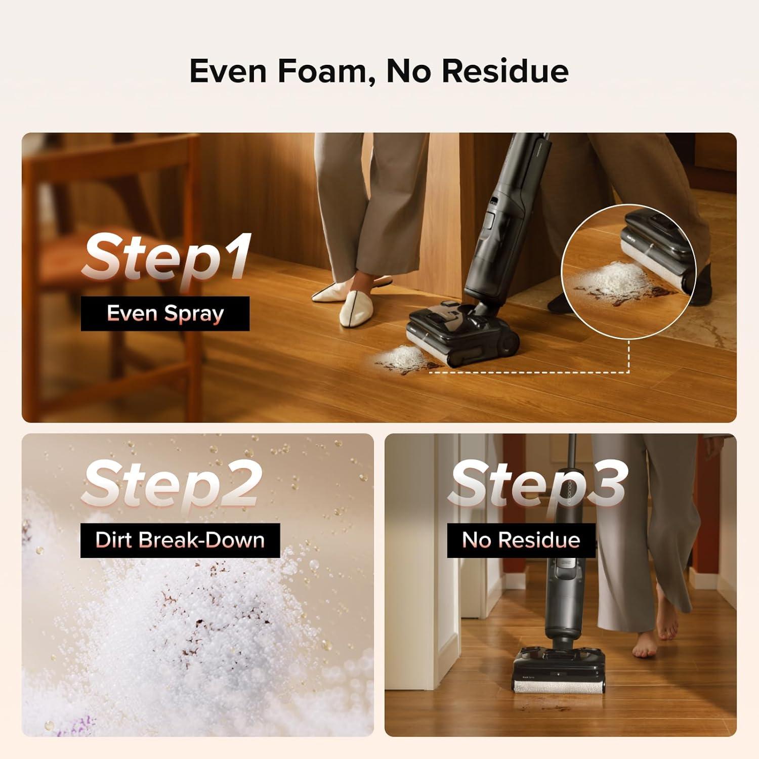 image:imageroborock Foam Floor Cleaning Solution Compatible with F25 ACE Pro Wet Dry Vacuum Cleaner Floor Cleaner for Hardwood Tile Hardfloor Ideal for Kitchen Mess Pet Zone 162 FL OZ Dilution Ratio 1200