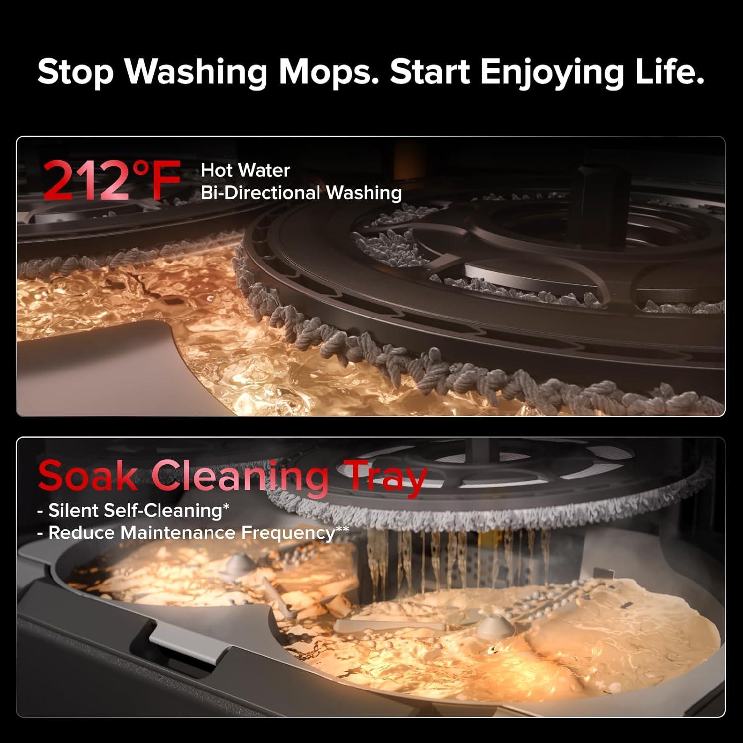 image:imageRoborock Rotating Mop Cloths for Saros 20 4Pack 200 RPM Scrubbing 30Level Water Adjustment Compatible with 212 Auto Wash amp 131F Drying Reusable Mop Pads for Hardwood Tile Marble Carpet