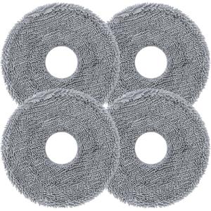 Roborock Rotating Mop Cloths for Saros 20 (4-Pack), 200 RPM Scrubbing, 30-Level Water Adjustment, Compatible with 212℉ Auto Wash & 131°F Drying, Reusable Mop Pads for Hardwood Tile Marble Carpet