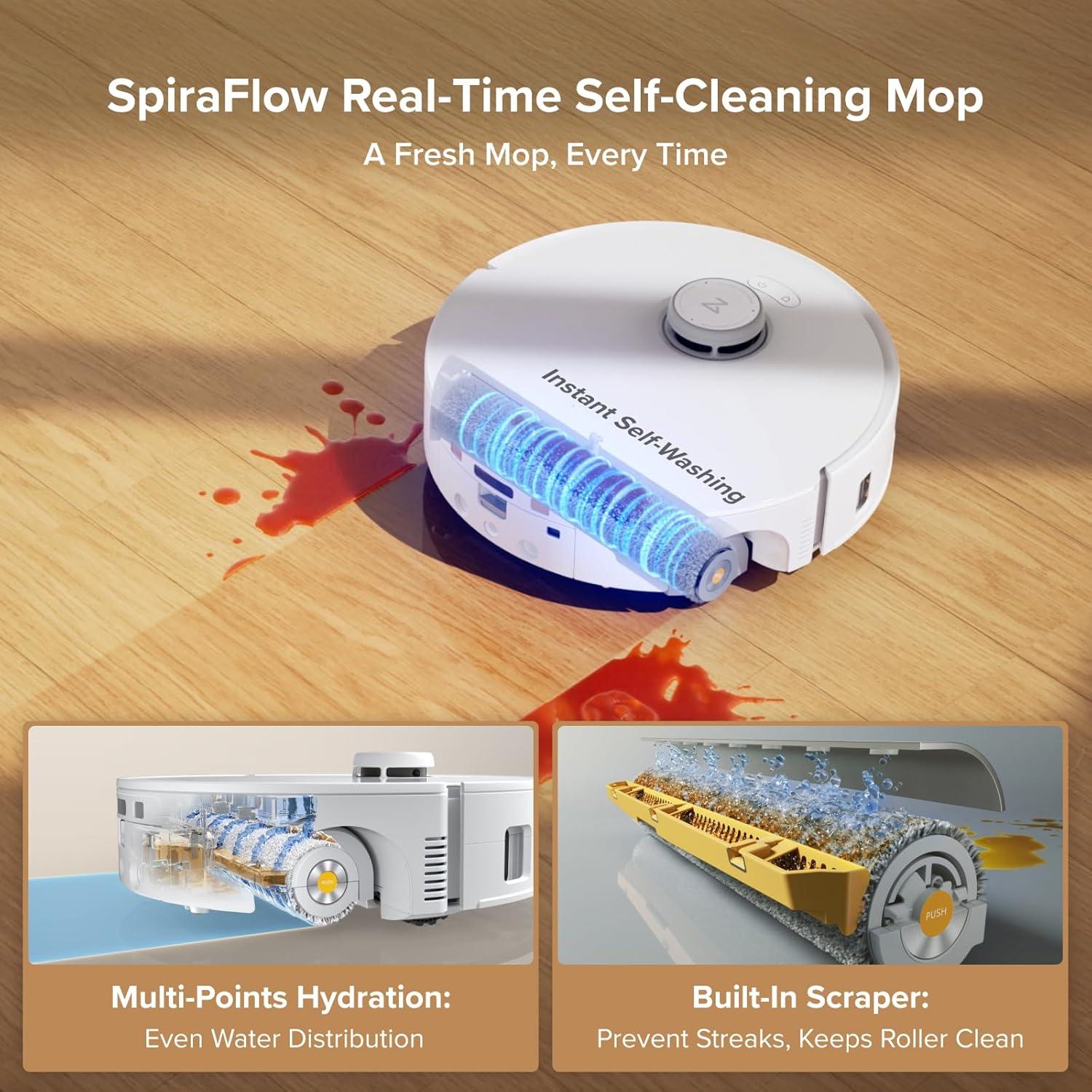 image:imageroborock 1 Pack Roller Mop for Qrevo Curv 2 Flow Robot Vacuum Cleaner Roller Mop Replacement Accessories