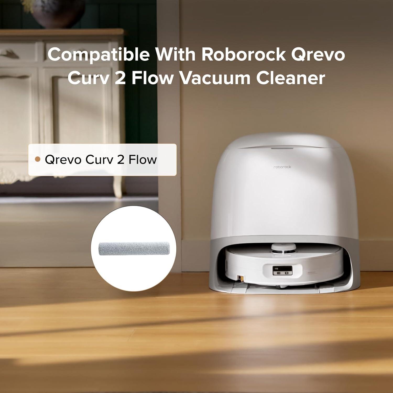 image:imageroborock 1 Pack Roller Mop for Qrevo Curv 2 Flow Robot Vacuum Cleaner Roller Mop Replacement Accessories