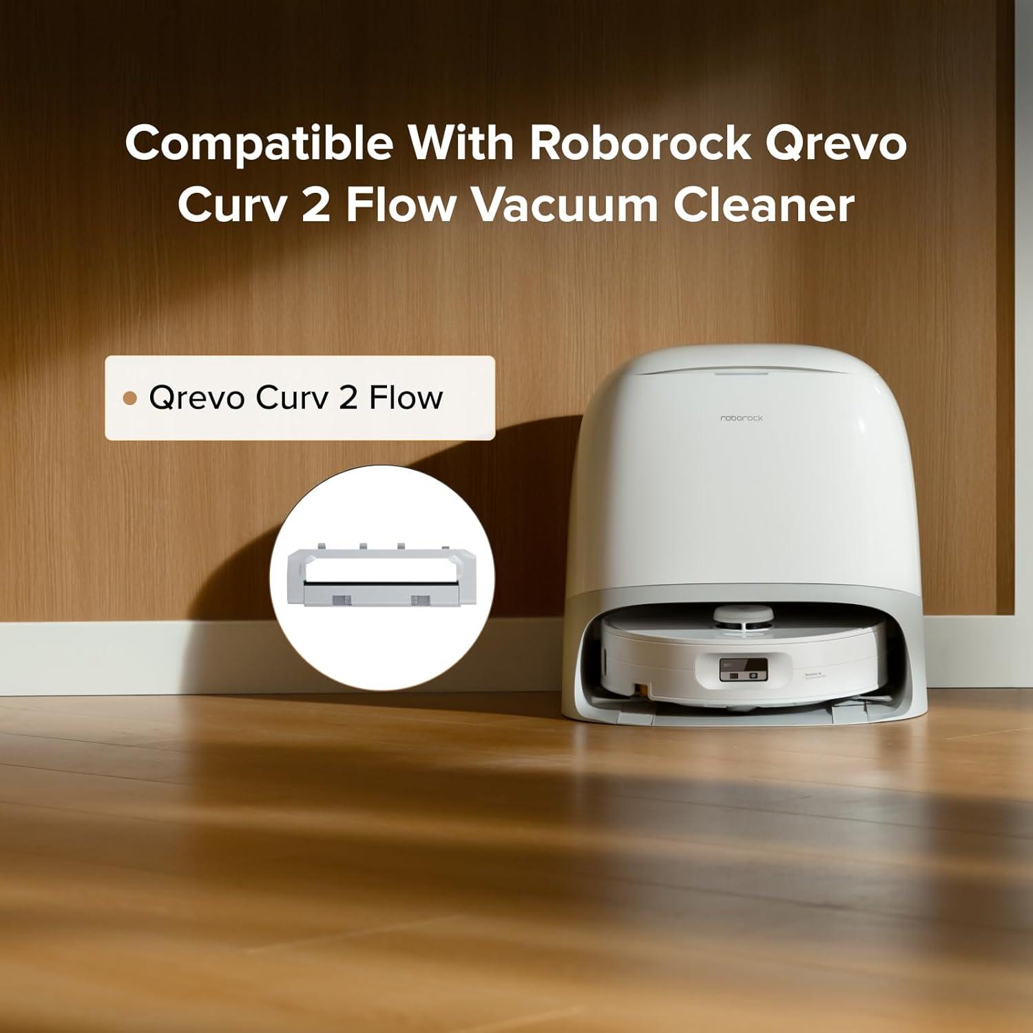 image:imageroborock Main Brush Cover for Qrevo Curv 2 Flow Robot Vacuums Light Gray