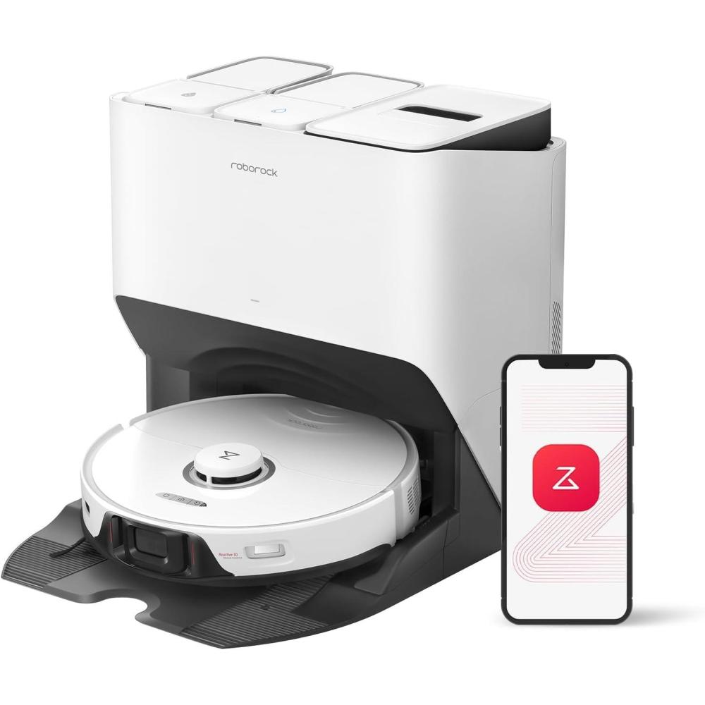 image:imageroborock S7 Max Ultra Robot Vacuum and Mop Combo Auto Mop Drying Auto Mop Washing SelfEmptying SelfRefilling 5500Pa Suction Reactive Tech Obstacle Avoidance White RenewedS8ProUltraWhite