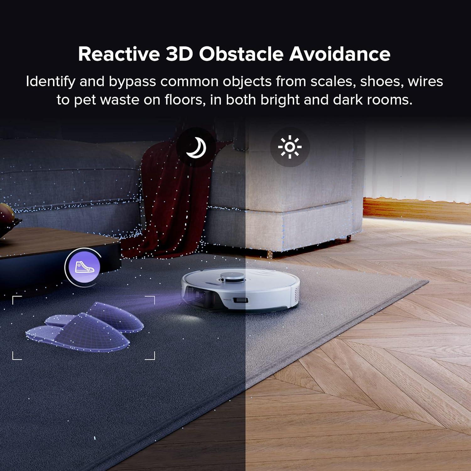image:imageroborock S7 Max Ultra Robot Vacuum and Mop Combo Auto Mop Drying Auto Mop Washing SelfEmptying SelfRefilling 5500Pa Suction Reactive Tech Obstacle Avoidance White RenewedS8ProUltraWhite