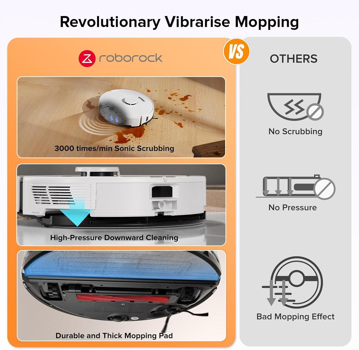 image:imageroborock S7 Max Ultra Robot Vacuum and Mop Combo Auto Mop Drying Auto Mop Washing SelfEmptying SelfRefilling 5500Pa Suction Reactive Tech Obstacle Avoidance White RenewedS7MaxUltraWhite