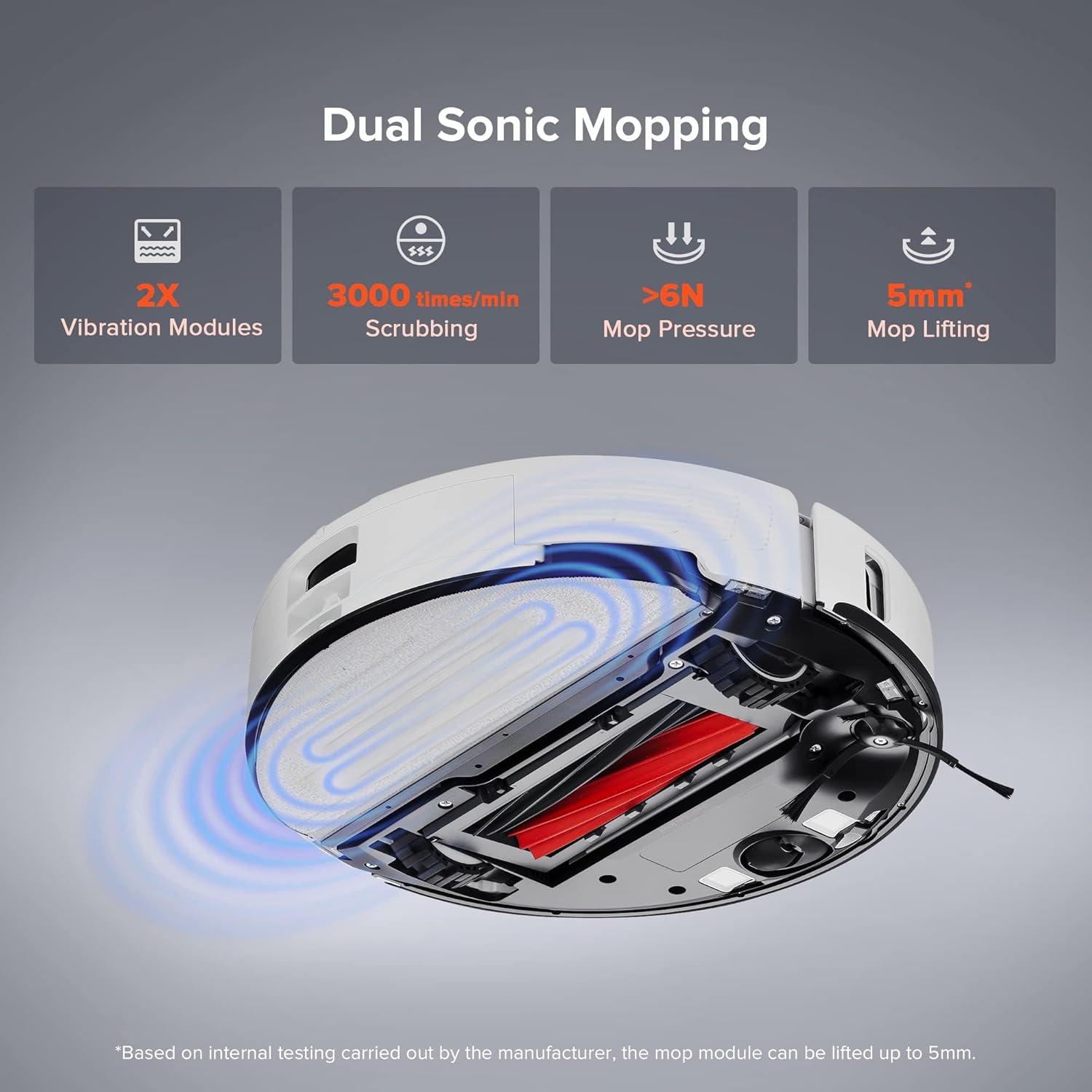 image:imageroborock S7 Max Ultra Robot Vacuum and Mop Combo Auto Mop Drying Auto Mop Washing SelfEmptying SelfRefilling 5500Pa Suction Reactive Tech Obstacle Avoidance White RenewedS8ProUltraWhite