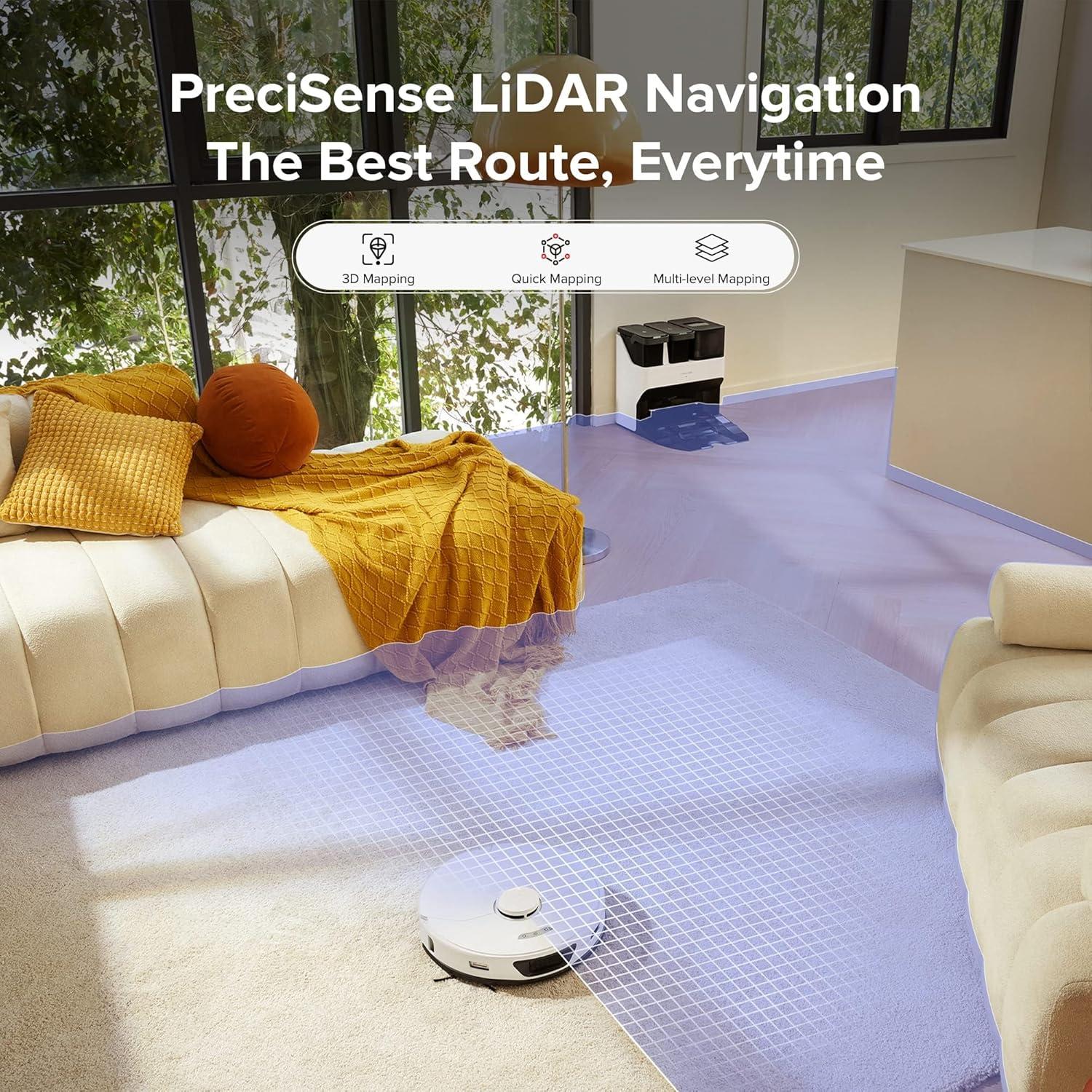 image:imageroborock S7 Max Ultra Robot Vacuum and Mop Combo Auto Mop Drying Auto Mop Washing SelfEmptying SelfRefilling 5500Pa Suction Reactive Tech Obstacle Avoidance White RenewedS7MaxUltraWhite