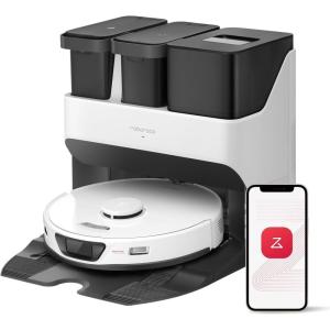 roborock S7 Max Ultra Robot Vacuum and Mop Combo, Auto Mop Drying, Auto Mop Washing, Self-Emptying, Self-Refilling, 5500Pa Suction, Reactive Tech Obstacle Avoidance, White (Renewed)(S7MaxUltra(White))