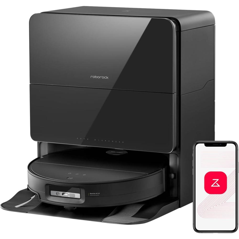 image:imageroborock Saros 20 Sonic Robot Vacuum and Mop 36000Pa Suction 346 in DoubleLayer Threshold Reactive AI 30 Obstacle Recognition 212F Hot Water Wash ZeroTangling 314 Ultra Slim BlackBlack02