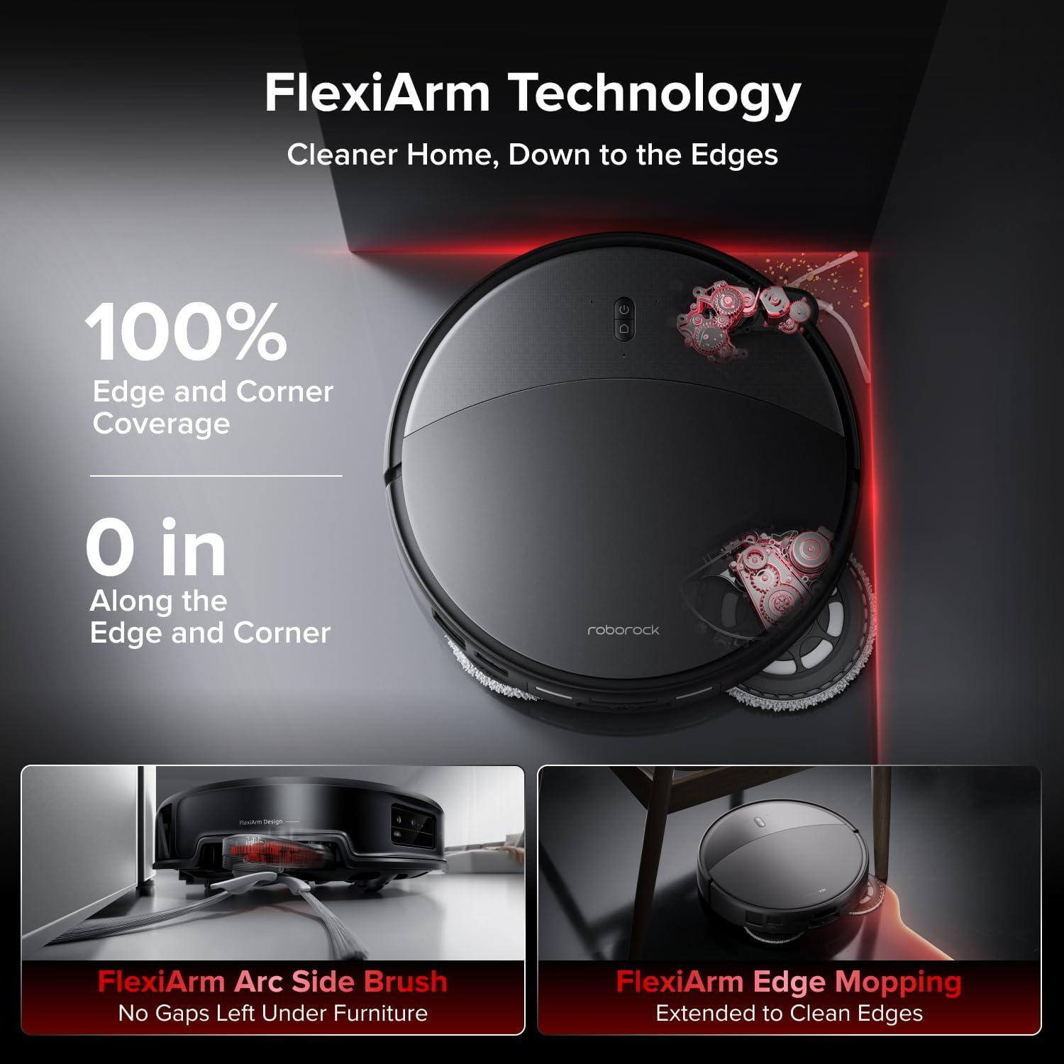 image:imageroborock Saros 20 Sonic Robot Vacuum and Mop 36000Pa Suction 346 in DoubleLayer Threshold Reactive AI 30 Obstacle Recognition 212F Hot Water Wash ZeroTangling 314 Ultra Slim BlackBlack01