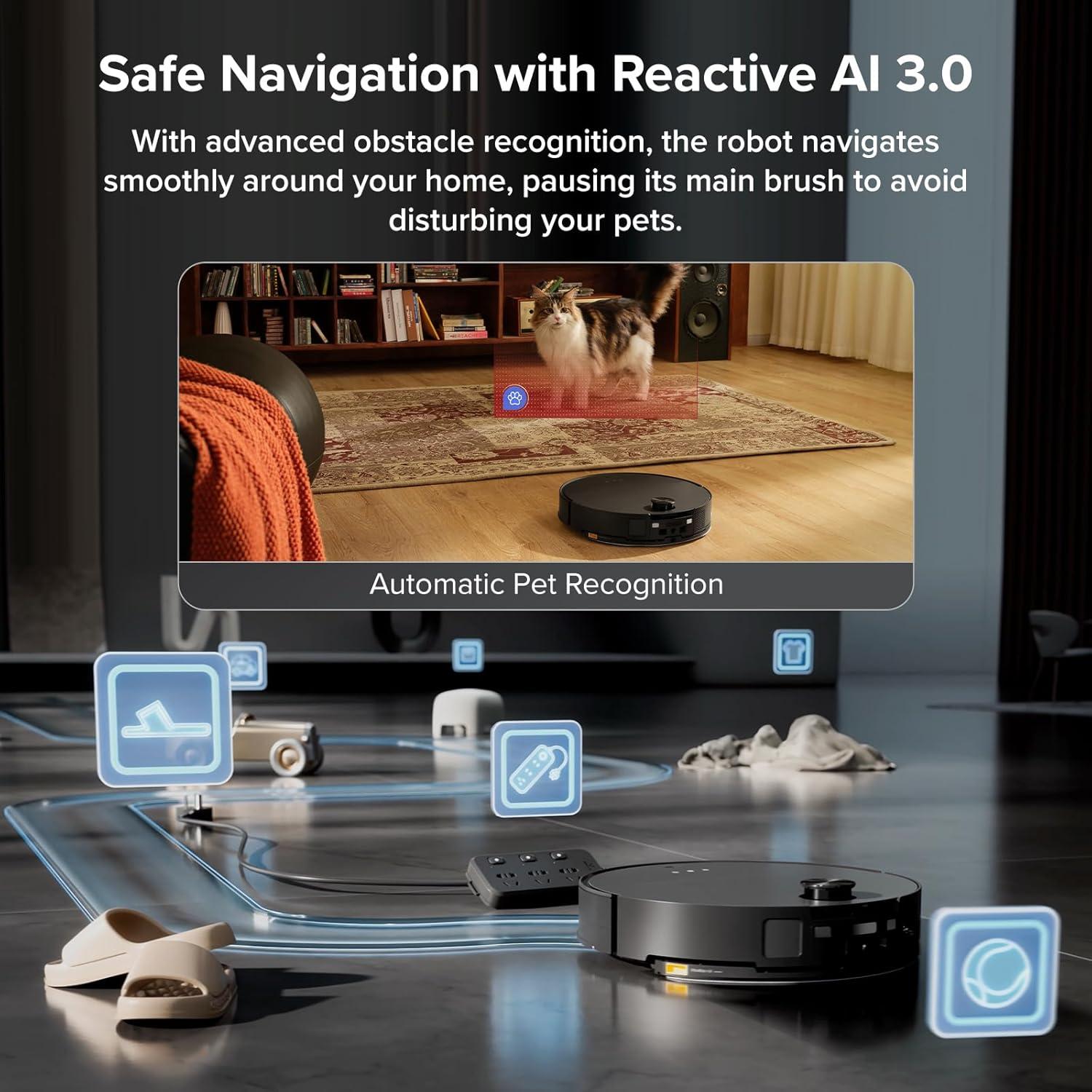 image:imageroborock Saros 20 Sonic Robot Vacuum and Mop 36000Pa Suction 346 in DoubleLayer Threshold Reactive AI 30 Obstacle Recognition 212F Hot Water Wash ZeroTangling 314 Ultra Slim BlackBlack03