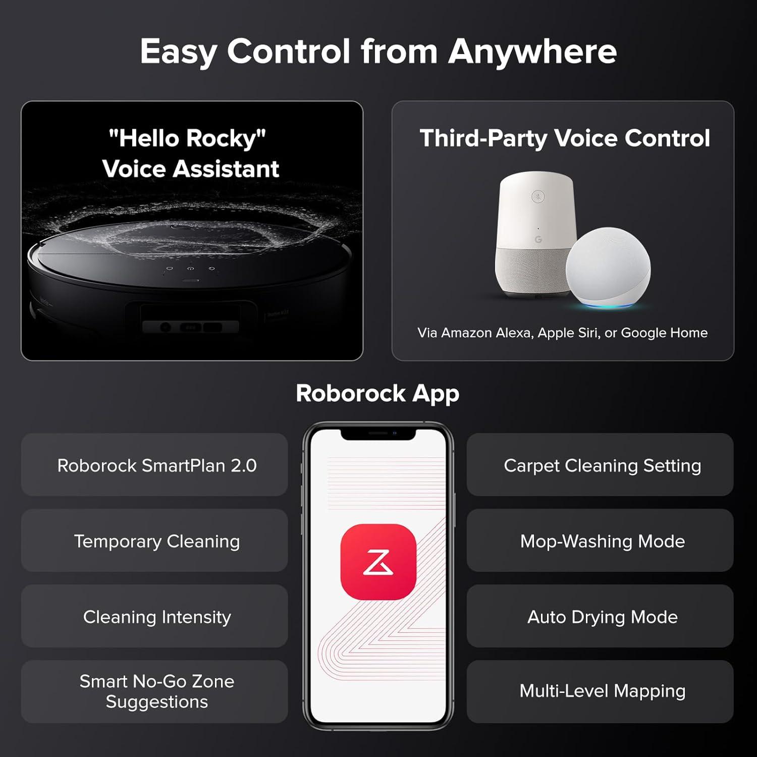 image:imageroborock Saros 20 Sonic Robot Vacuum and Mop 36000Pa Suction 346 in DoubleLayer Threshold Reactive AI 30 Obstacle Recognition 212F Hot Water Wash ZeroTangling 314 Ultra Slim BlackBlack02