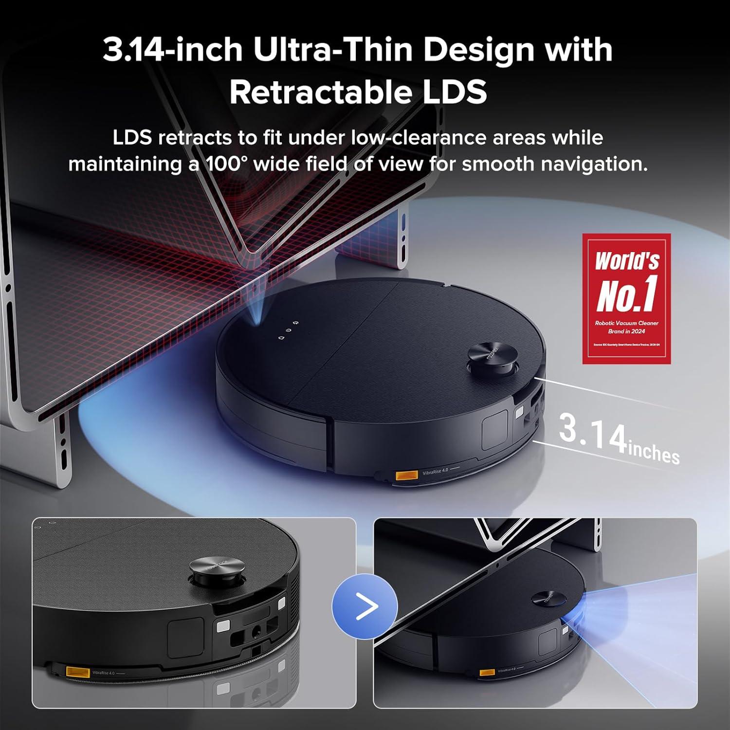 image:imageroborock Saros 20 Sonic Robot Vacuum and Mop 36000Pa Suction 346 in DoubleLayer Threshold Reactive AI 30 Obstacle Recognition 212F Hot Water Wash ZeroTangling 314 Ultra Slim BlackBlack02