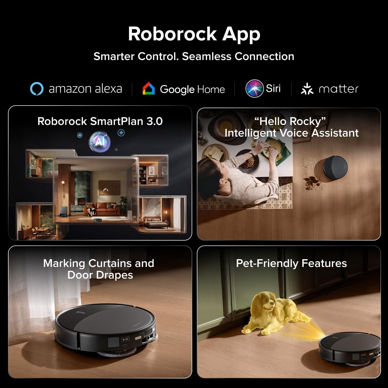 image:imageroborock Saros 20 Sonic Robot Vacuum and Mop 36000Pa Suction 346 in DoubleLayer Threshold Reactive AI 30 Obstacle Recognition 212F Hot Water Wash ZeroTangling 314 Ultra Slim BlackBlack01