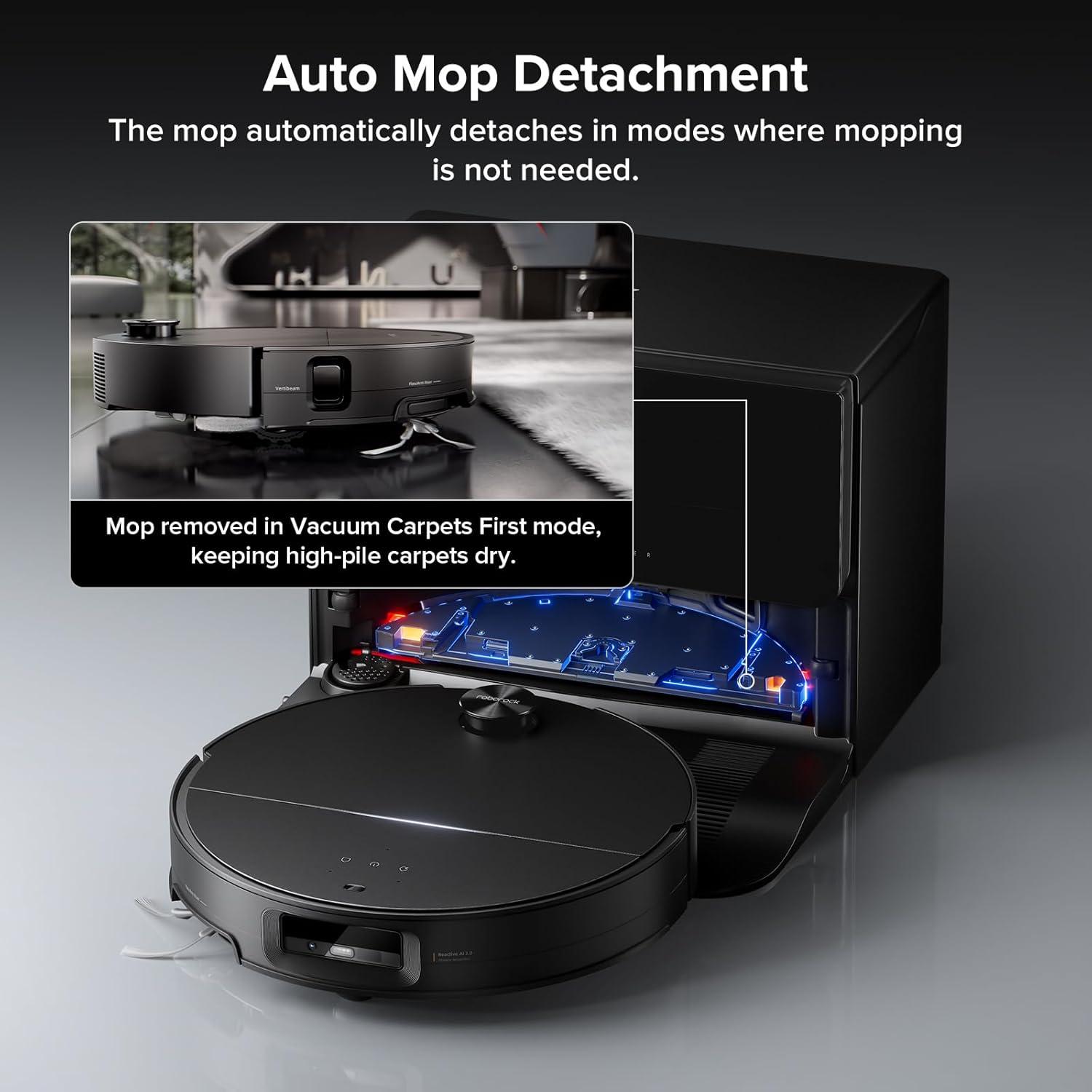 image:imageroborock Saros 20 Sonic Robot Vacuum and Mop 36000Pa Suction 346 in DoubleLayer Threshold Reactive AI 30 Obstacle Recognition 212F Hot Water Wash ZeroTangling 314 Ultra Slim BlackBlack03