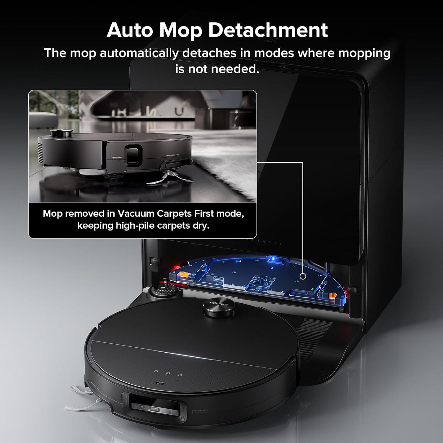 image:imageroborock Saros 20 Sonic Robot Vacuum and Mop 36000Pa Suction 346 in DoubleLayer Threshold Reactive AI 30 Obstacle Recognition 212F Hot Water Wash ZeroTangling 314 Ultra Slim BlackBlack02