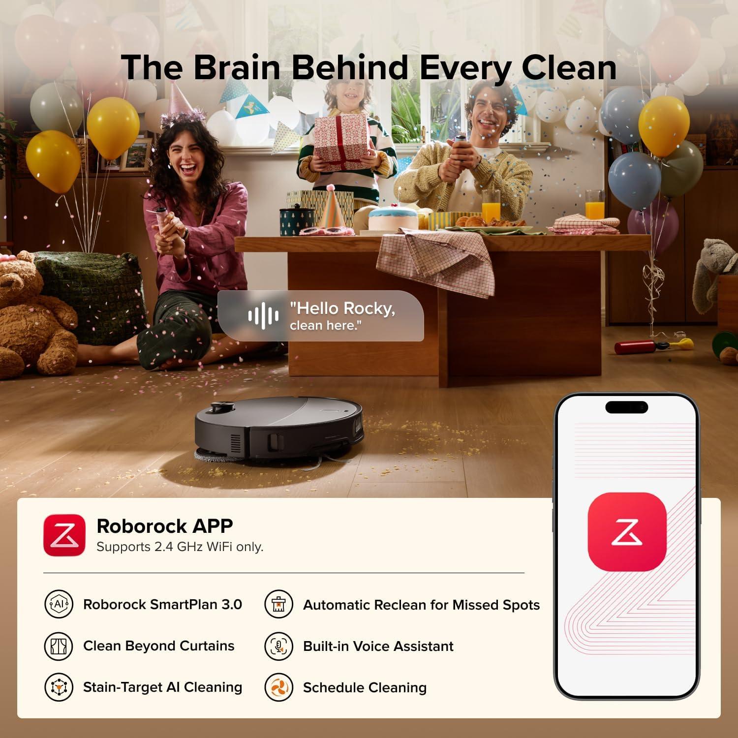 image:imageroborock Qrevo Edge 2 Robot Vacuum and Mop 25000Pa 314 UltraSlim ZeroTangle AI Object Recognition 176 Hot Water Mop Washing amp AutoDrying Carpet amp Pet Hair FlexiArm Edge Cleaning