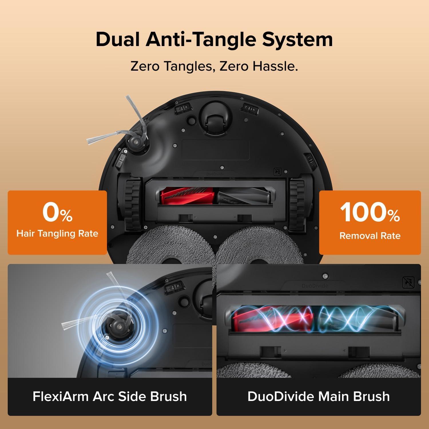 image:imageroborock Qrevo Edge 2 Robot Vacuum and Mop 25000Pa 314 UltraSlim ZeroTangle AI Object Recognition 176 Hot Water Mop Washing amp AutoDrying Carpet amp Pet Hair FlexiArm Edge Cleaning