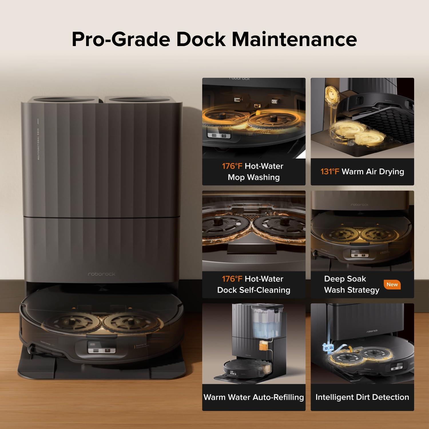 image:imageroborock Qrevo Edge 2 Robot Vacuum and Mop 25000Pa 314 UltraSlim ZeroTangle AI Object Recognition 176 Hot Water Mop Washing amp AutoDrying Carpet amp Pet Hair FlexiArm Edge Cleaning