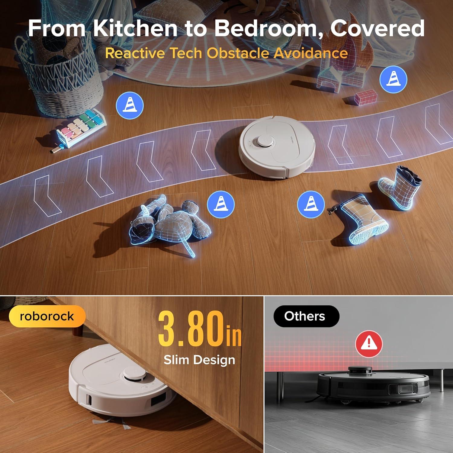 image:imageroborock Qrevo S Pro Robot Vacuum and Mop 18500Pa Suction Multifunctional Dock with 167 Mop SelfCleaning Smart Obstacle Avoidance AntiTangle Brush Liftable Spinning Mop BlackWhite