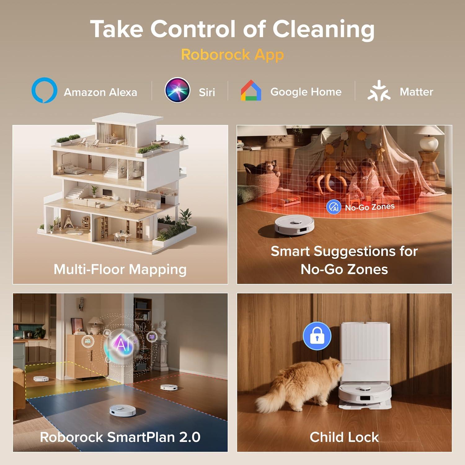 image:imageroborock Qrevo S Pro Robot Vacuum and Mop 18500Pa Suction Multifunctional Dock with 167 Mop SelfCleaning Smart Obstacle Avoidance AntiTangle Brush Liftable Spinning Mop BlackWhite