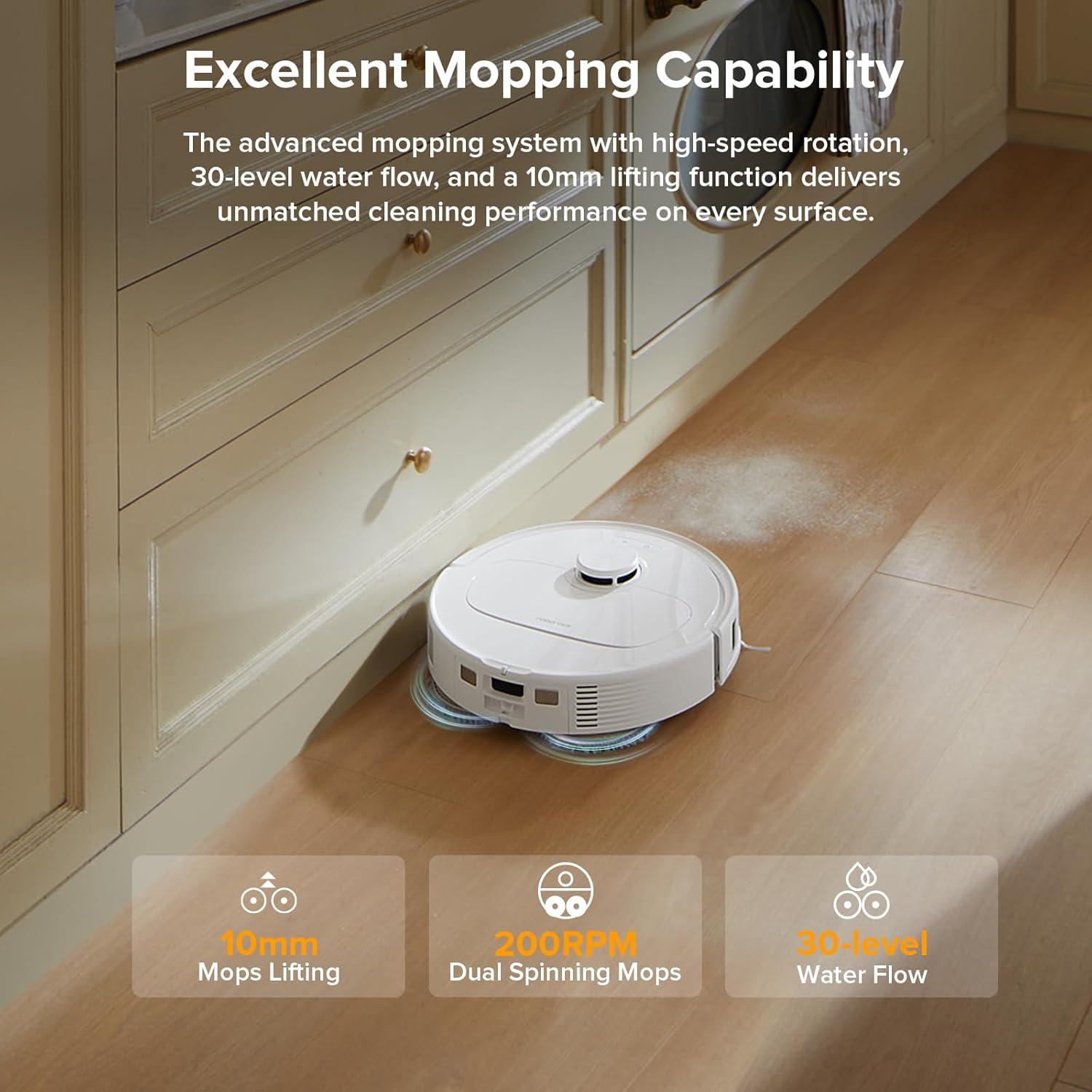 image:imageroborock Qrevo S Pro Robot Vacuum and Mop 18500Pa Suction Multifunctional Dock with 167 Mop SelfCleaning Smart Obstacle Avoidance AntiTangle Brush Liftable Spinning Mop BlackWhite01