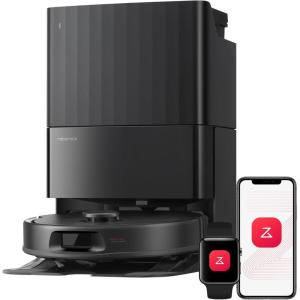 roborock Qrevo S Pro Robot Vacuum and Mop, 18,500Pa Suction, Multifunctional Dock with 167℉ Mop Self-Cleaning, Smart Obstacle Avoidance, Anti-Tangle Brush, Liftable Spinning Mop, Black(Black)