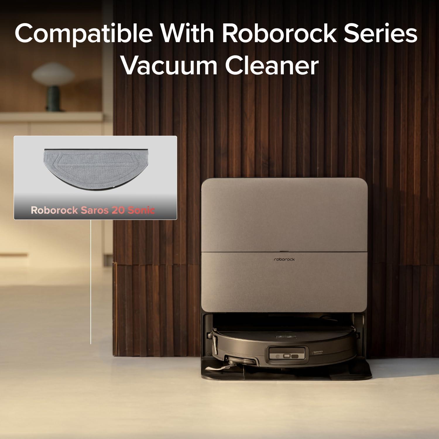 image:imageroborock 2 Pack Microfiber Mop Cloths for Saros 20 Sonic Robot Vacuum Cleaner Mop Pad Replacement Accessories