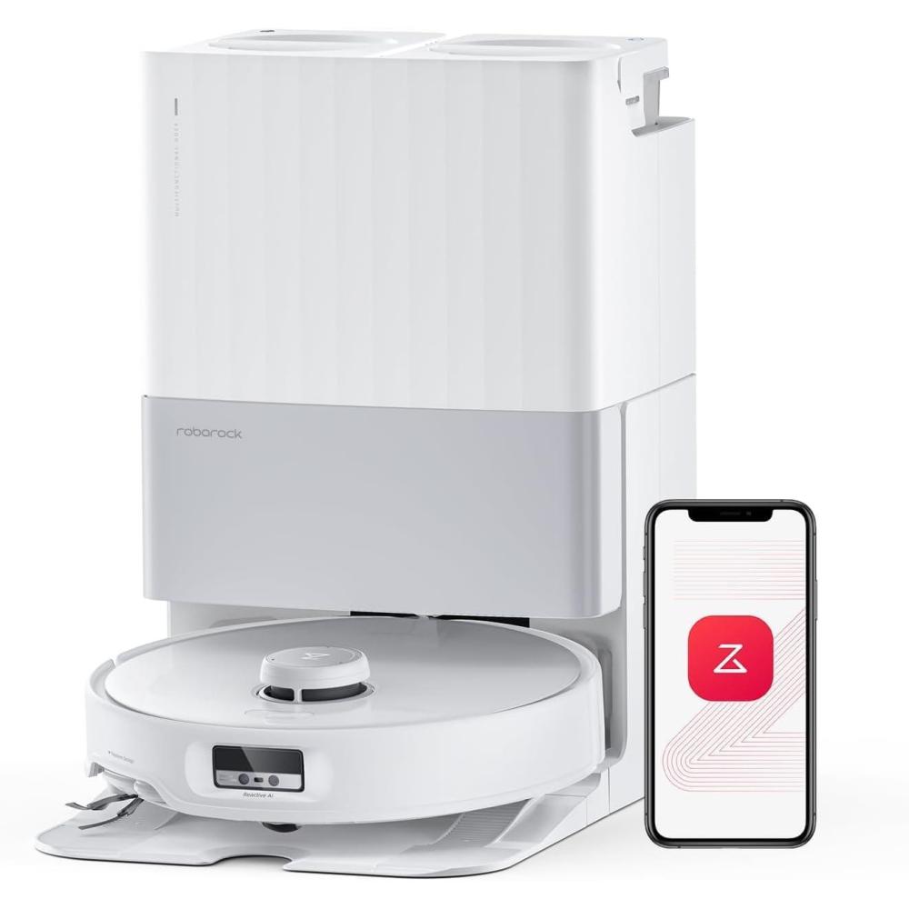 image:imageroborock Qrevo Edge Robot Vacuum and Mop 18500Pa Suction ZeroTangling AdaptiLift Chassis Hot Water Mop Washing amp Dock Self Cleaning RenewedQrevo Edge