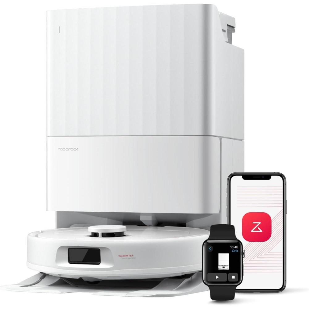image:imageroborock Qrevo Series Robot Vacuum and Mop 8000Pa Upgraded from Qrevo S AntiTangle Brush Smart Obstacle Avoidance Auto Mop Washing 200RPM Spinning Mops WhiteQV 35A Renewed
