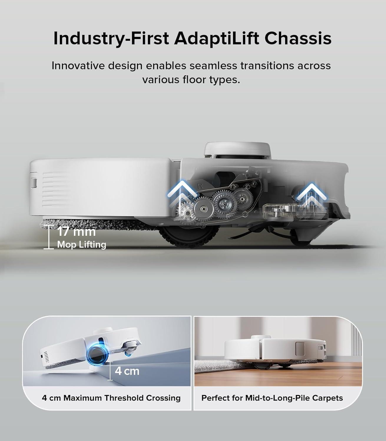 image:imageroborock Qrevo Edge Robot Vacuum and Mop 18500Pa Suction ZeroTangling AdaptiLift Chassis Hot Water Mop Washing amp Dock Self Cleaning RenewedQrevo Edge