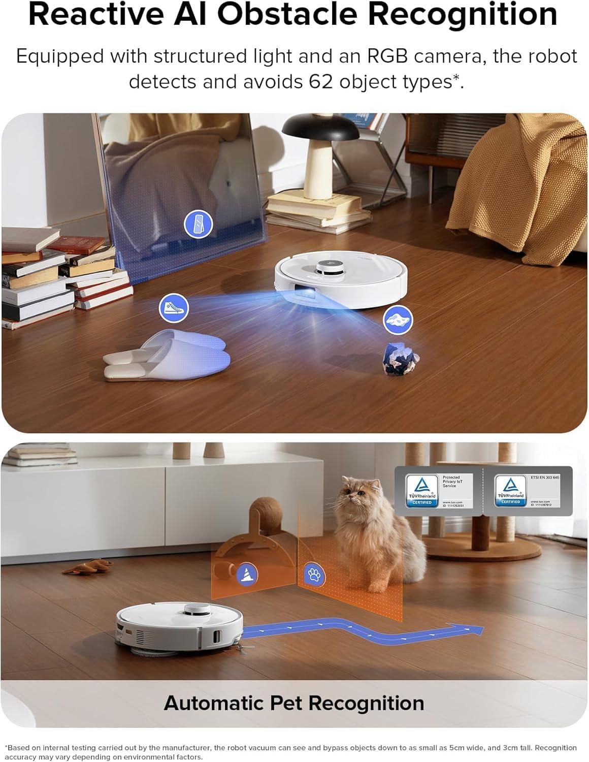 image:imageroborock Qrevo Edge Robot Vacuum and Mop 18500Pa Suction ZeroTangling AdaptiLift Chassis Hot Water Mop Washing amp Dock Self Cleaning RenewedQrevo Edge