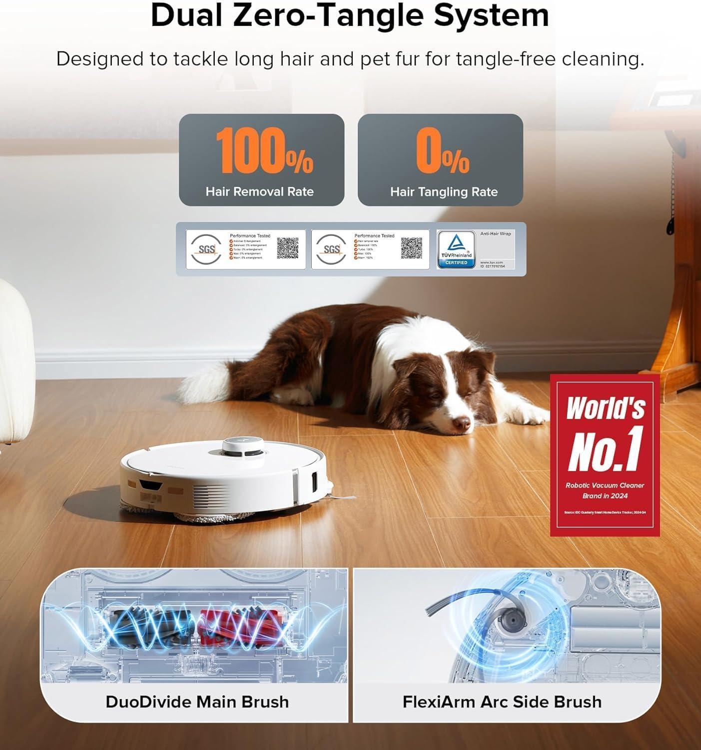 image:imageroborock Qrevo Edge Robot Vacuum and Mop 18500Pa Suction ZeroTangling AdaptiLift Chassis Hot Water Mop Washing amp Dock Self Cleaning RenewedQrevo Edge
