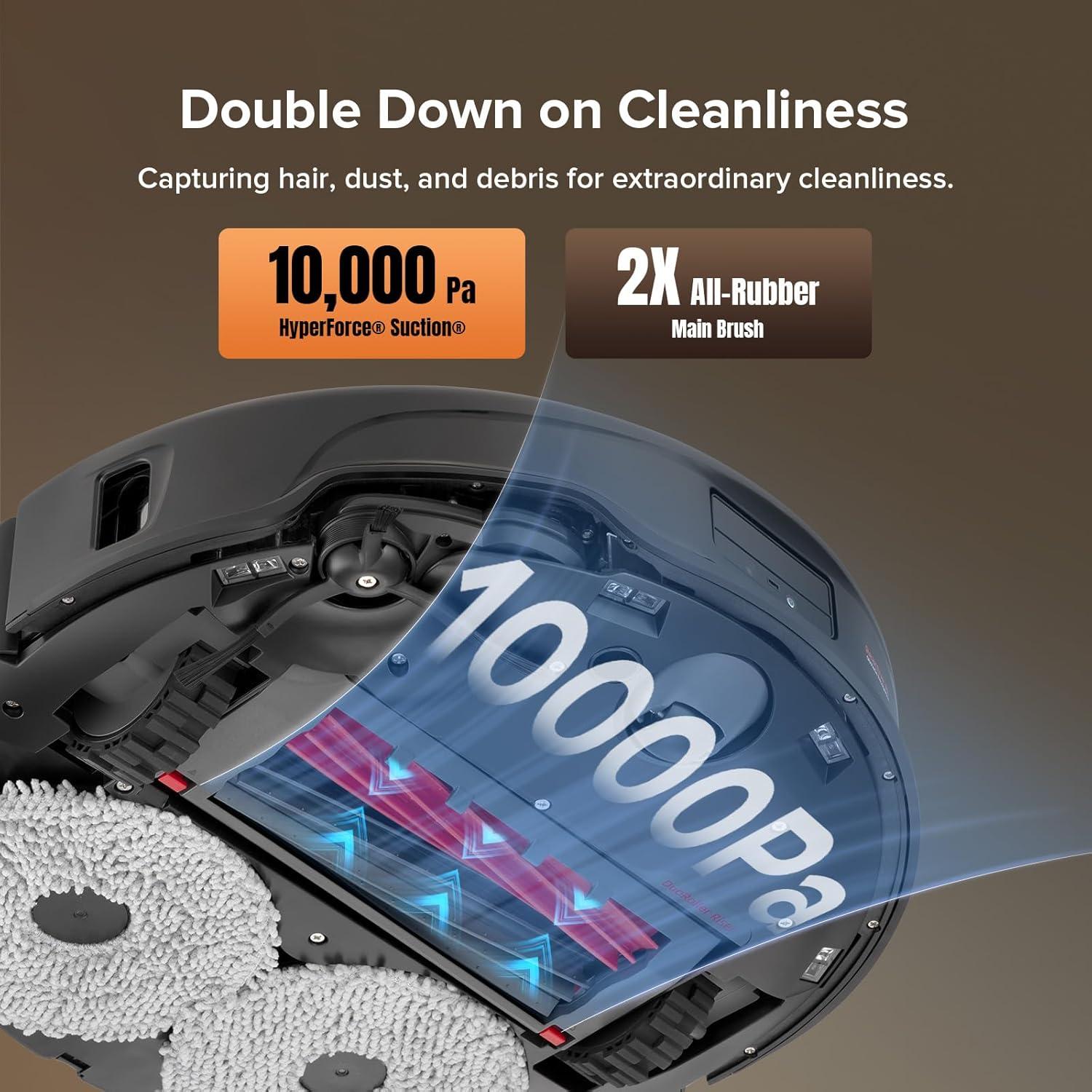 image:imageroborock Qrevo Edge Robot Vacuum and Mop 18500Pa Suction ZeroTangling AdaptiLift Chassis Hot Water Mop Washing amp Dock Self Cleaning RenewedQrevoMasterBlack